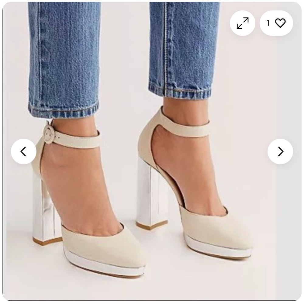 Free People Cream and Silver Heels